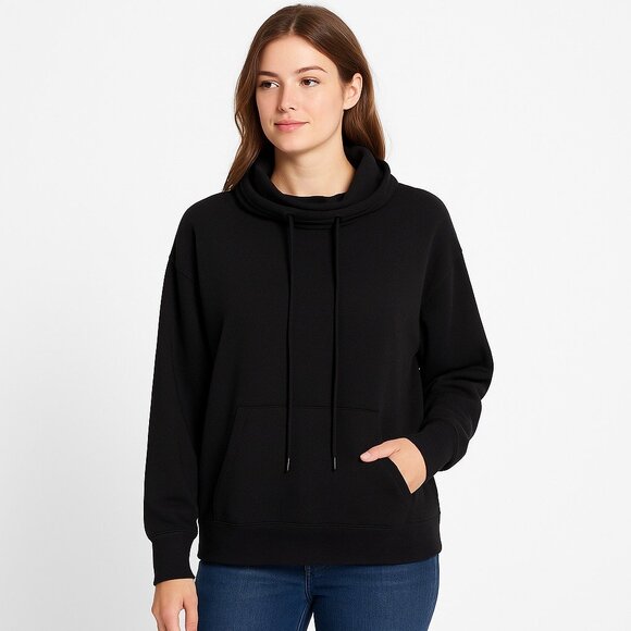 Cherish Women's High Neck Black Pullover Jacket Or Top Size M - Picture 1 of 4